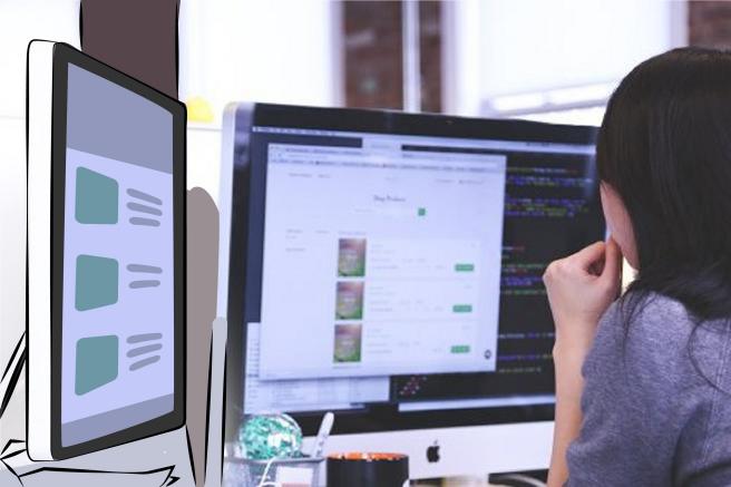 user looking at online spare parts catalog